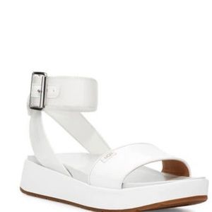 UGG White Platform Ankle Strap Sandals